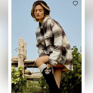 Sherpa Lined Plaid Shirt Jacket